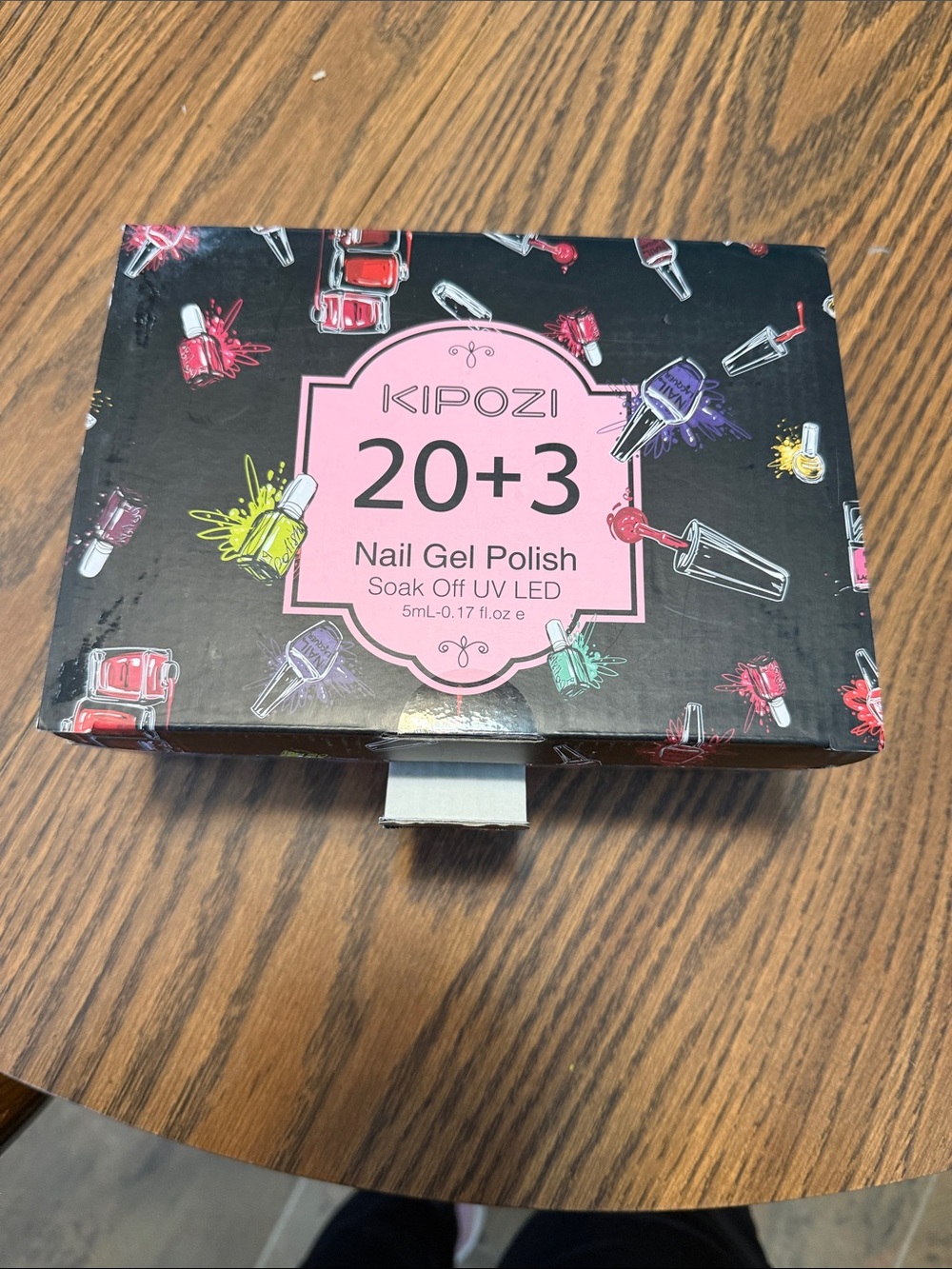 Kipozi 20+3 Nail Gel Polish Set - Black & Pink Box